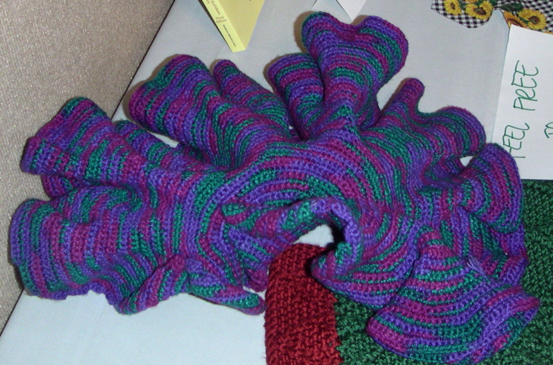 A variegated hyperbolic plane, crocheted by Daina