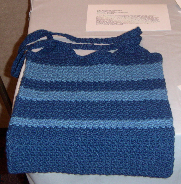 Josh Holden's crocheted Fibonacci bag