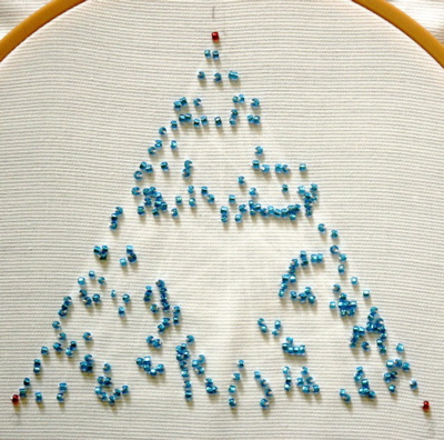 Ted Ashton's beaded sample Sierpinski gasket